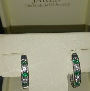Emerald Sterling Silver Jared earrings